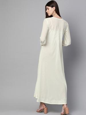 chikankari a-line kurta - 17115803 - Standard Image - 3