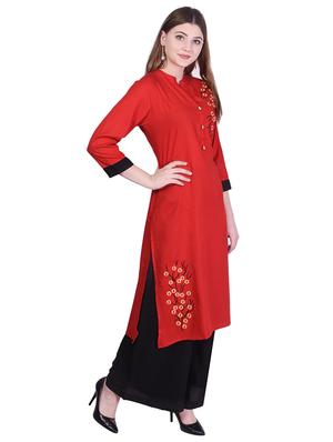 embroidered straight kurta - 17115882 - Standard Image - 2