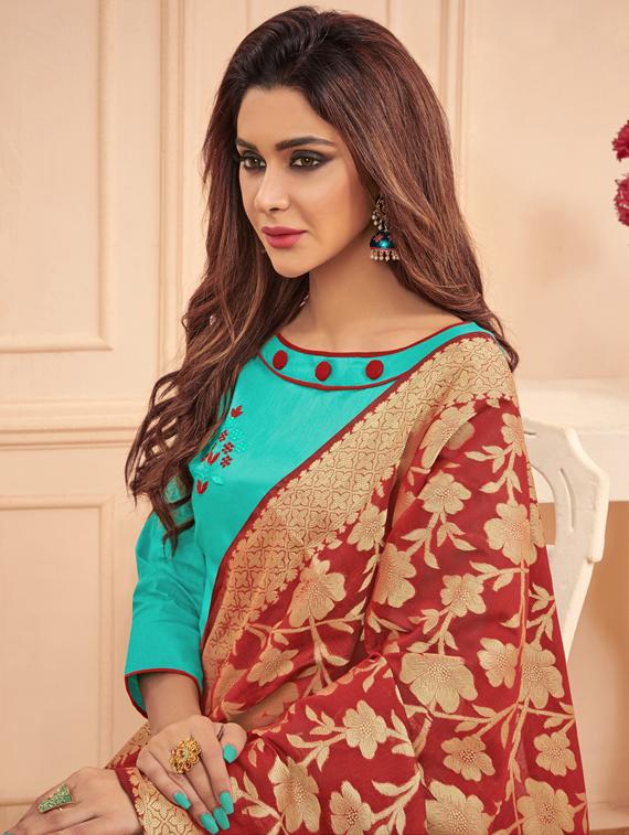 churidaar unstitched suit - 17115981 - Zoom Image - 2