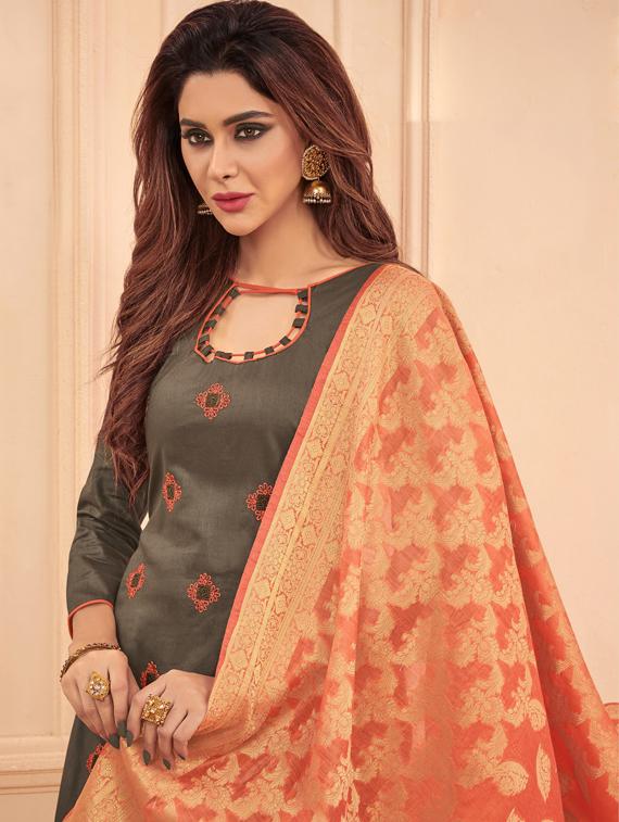 churidaar unstitched suit - 17115984 - Zoom Image - 2