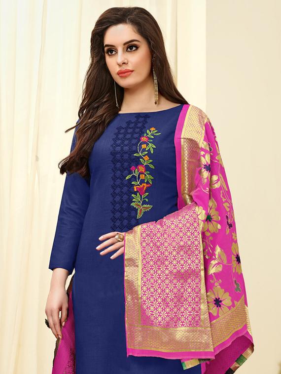 churidaar unstitched suit - 17116046 - Zoom Image - 2