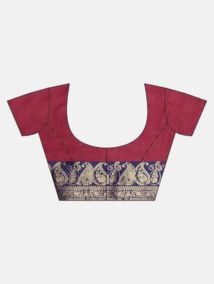 solid kanjivaram saree with blouse - 17116274 - Standard Image - 3