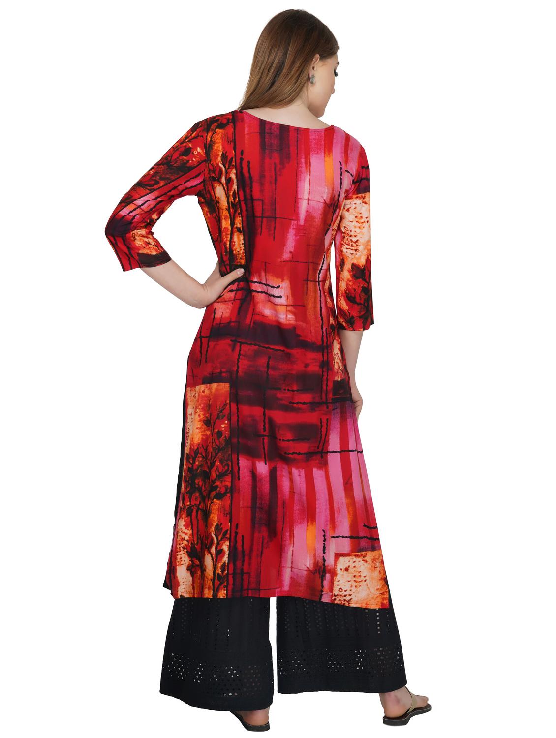 printed straight kurta - 17116276 - Zoom Image - 3