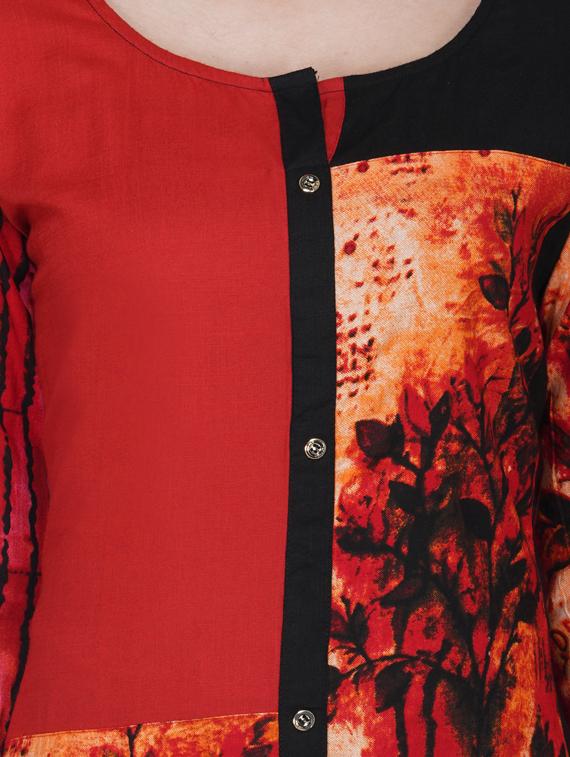 printed straight kurta - 17116276 - Zoom Image - 4