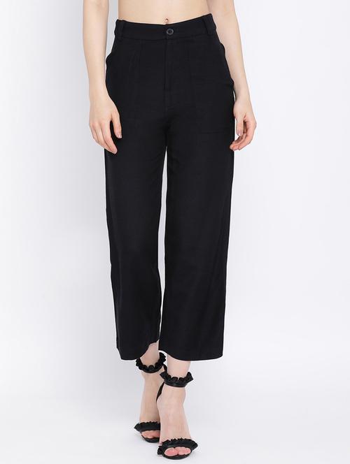 slit pockets flat front trousers - 17116349 - Very Small Image - 1