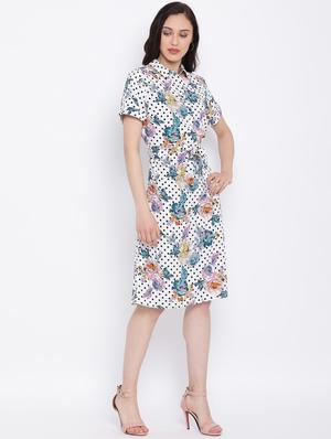 polka dot floral a-line dress - 17116363 - Standard Image - 2