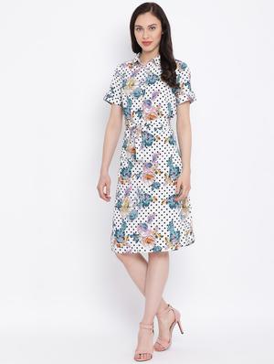polka dot floral a-line dress - 17116363 - Standard Image - 3