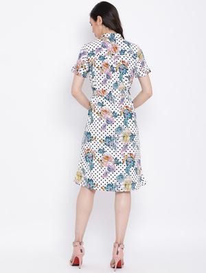 polka dot floral a-line dress - 17116363 - Standard Image - 4
