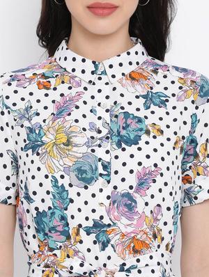 polka dot floral a-line dress - 17116363 - Standard Image - 5