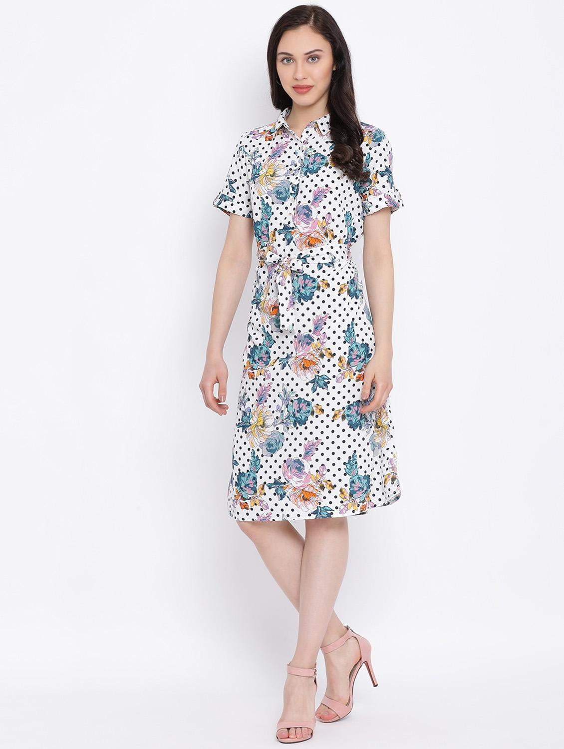 polka dot floral a-line dress - 17116363 - Zoom Image - 3