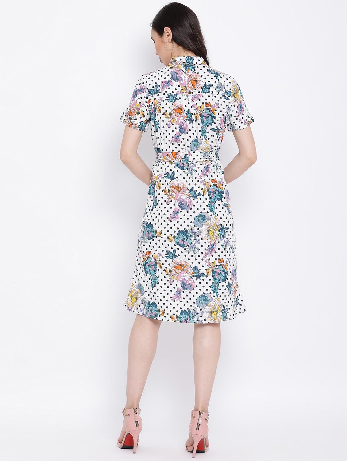 polka dot floral a-line dress - 17116363 - Zoom Image - 4