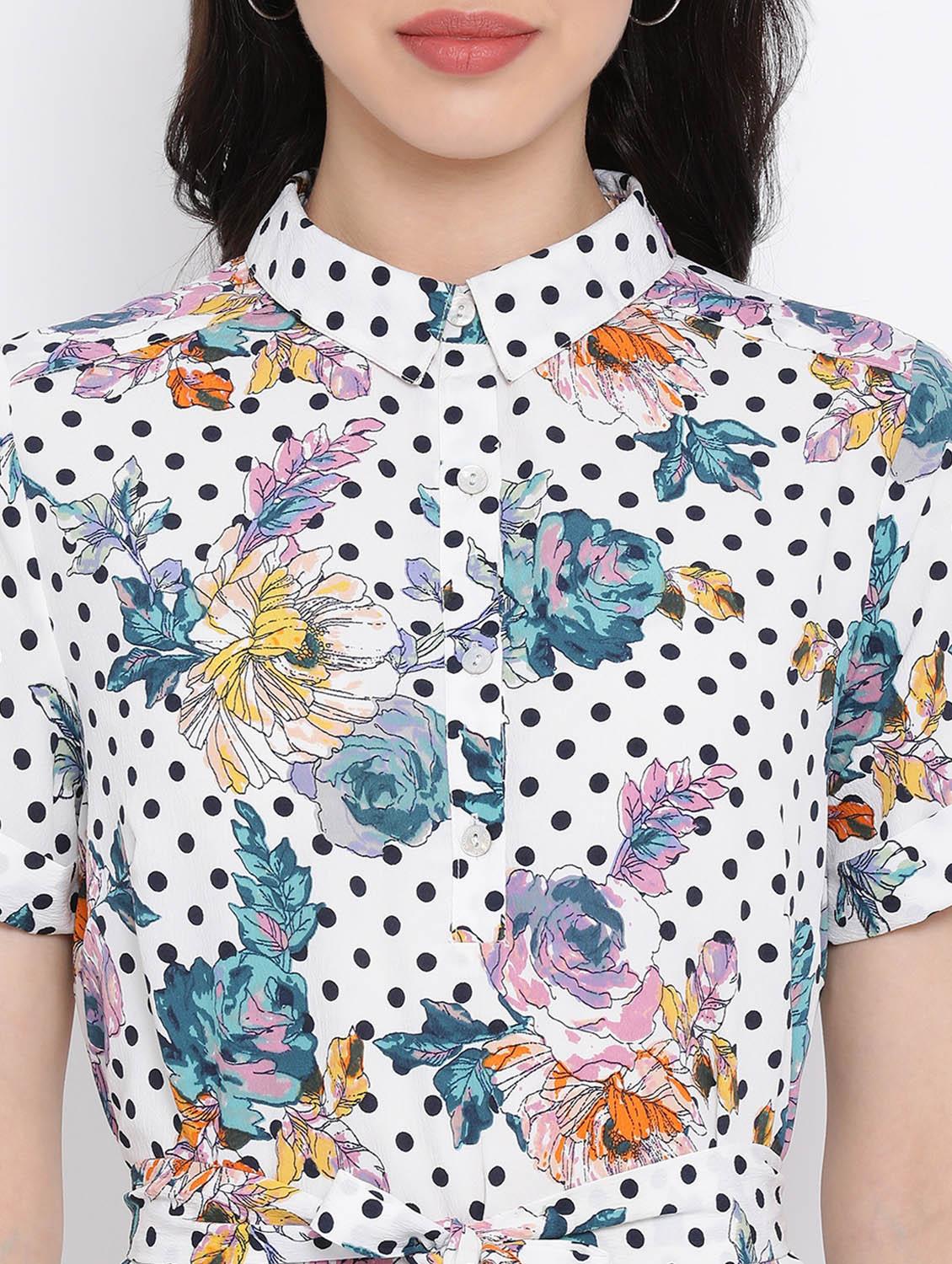 polka dot floral a-line dress - 17116363 - Zoom Image - 5