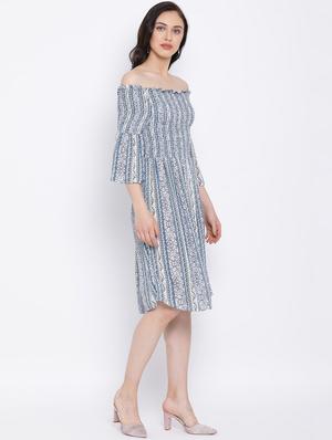 smocked detail floral a-line dress - 17116366 - Standard Image - 3