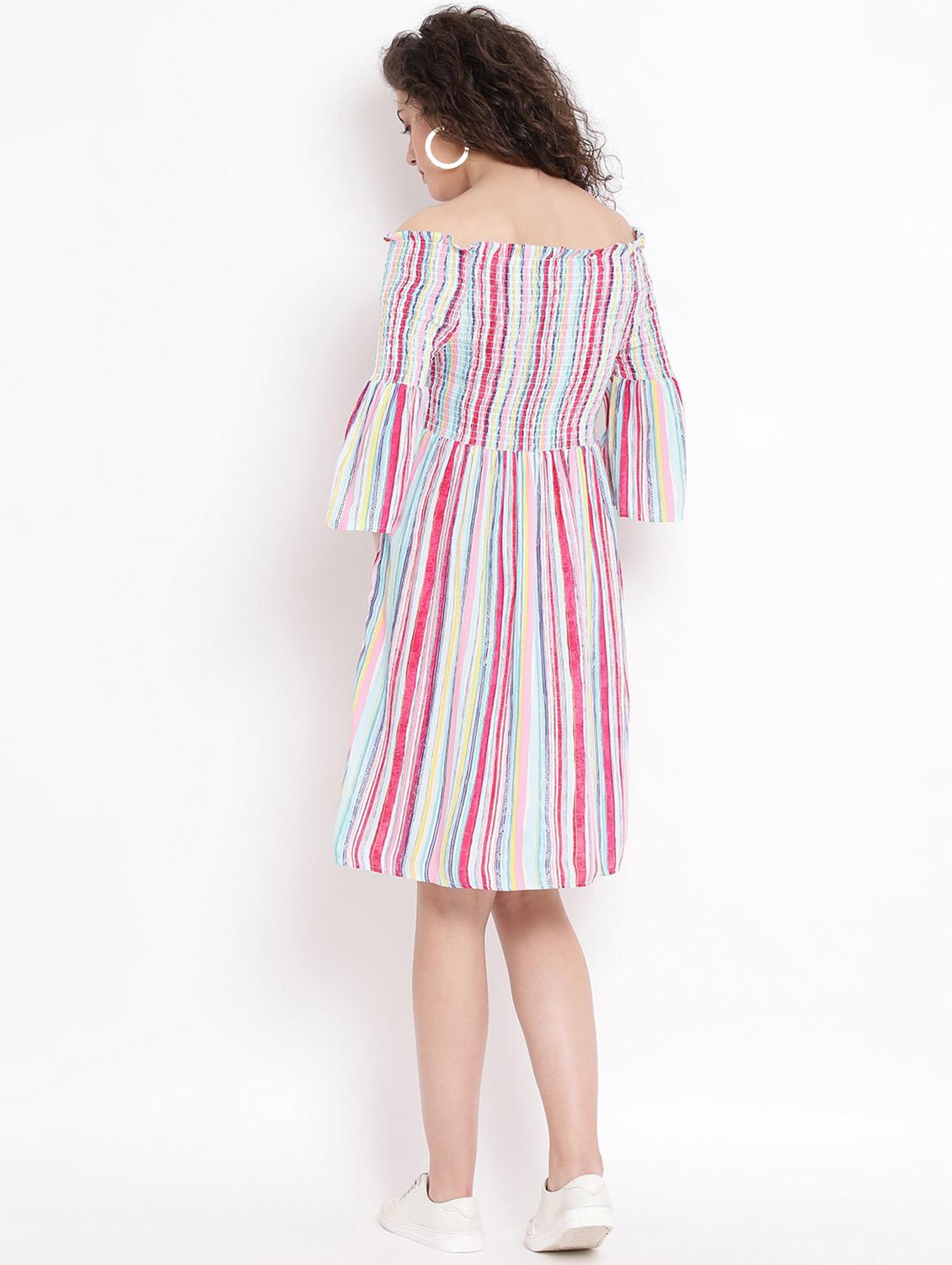 multi colored viscose aline dress - 17116368 - Zoom Image - 4