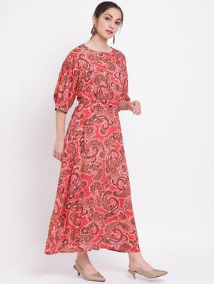 red viscose aline dress - 17116371 - Standard Image - 2