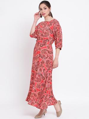 red viscose aline dress - 17116371 - Standard Image - 3