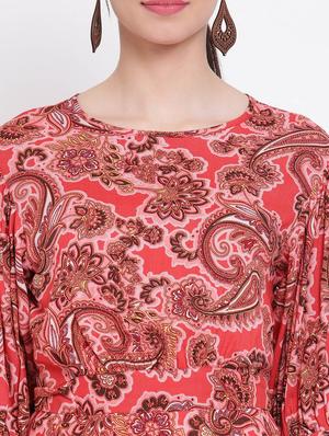 red viscose aline dress - 17116371 - Standard Image - 5