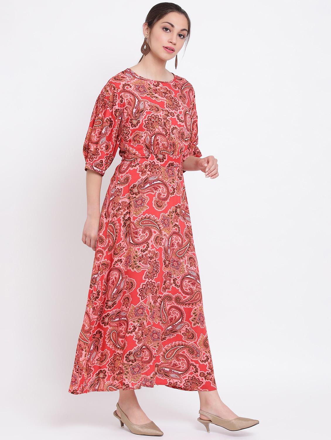 red viscose aline dress - 17116371 - Zoom Image - 2