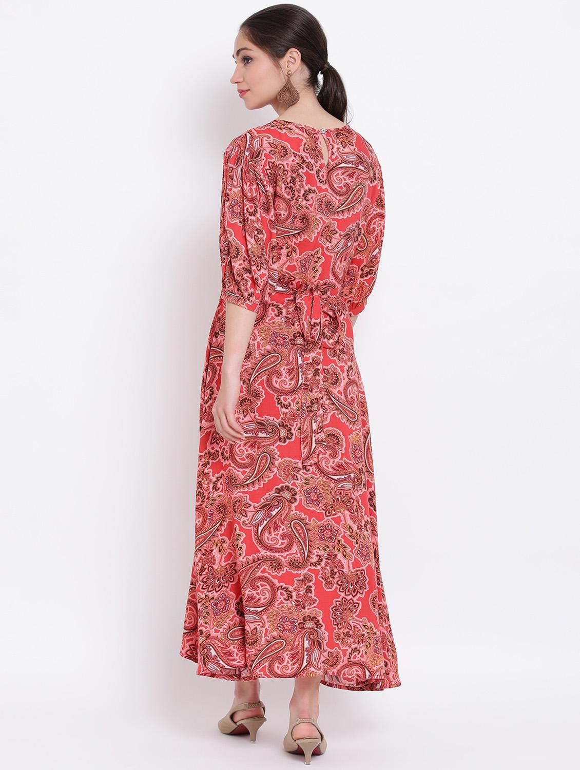red viscose aline dress - 17116371 - Zoom Image - 4