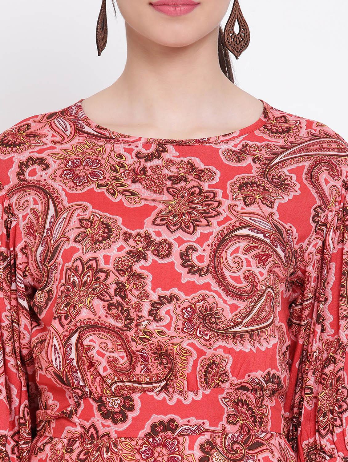 red viscose aline dress - 17116371 - Zoom Image - 5