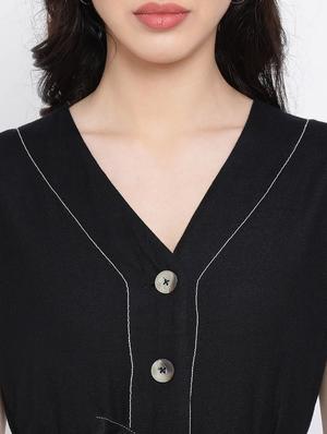 tie front a-line dress - 17116375 - Standard Image - 5