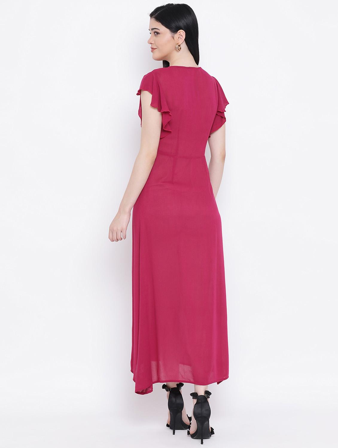 frilled sleeves button down dress - 17116380 - Zoom Image - 4