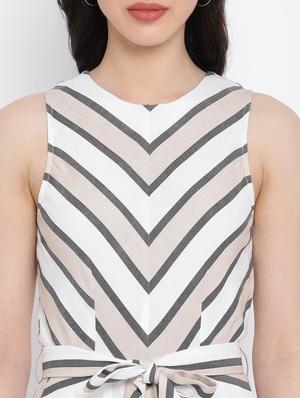 tie front striped a-line dress - 17116384 - Standard Image - 5