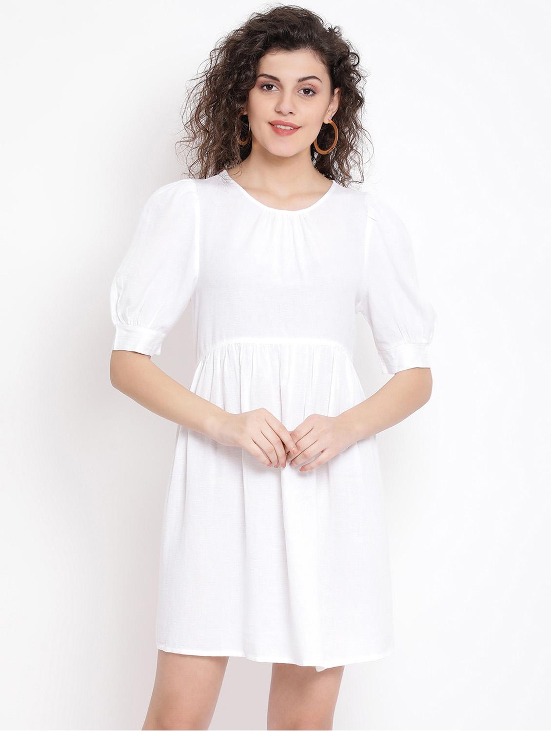 puff sleeves a-line dress - 17116385 - Zoom Image - 1
