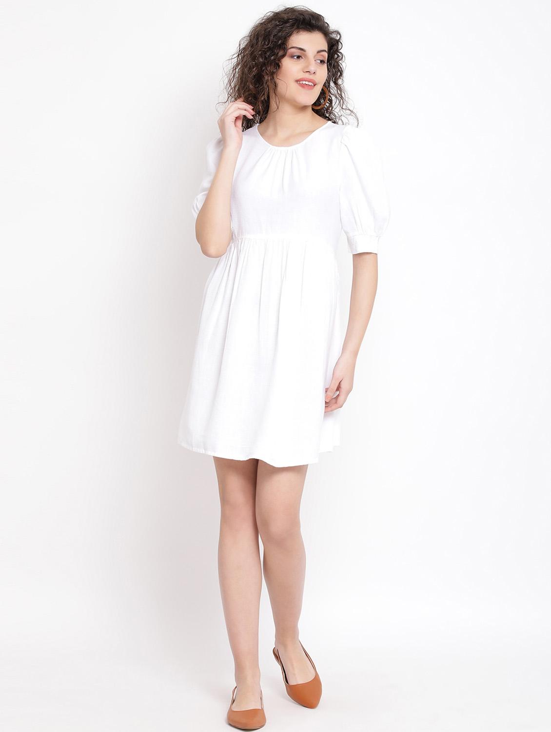 puff sleeves a-line dress - 17116385 - Zoom Image - 4