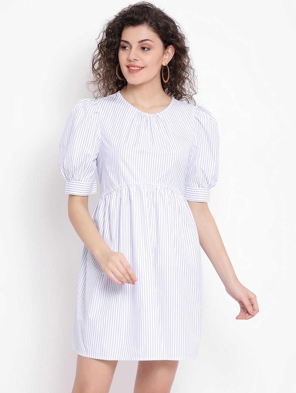 puff sleeves a-line dress - 17116386 - Zoom Image - 1