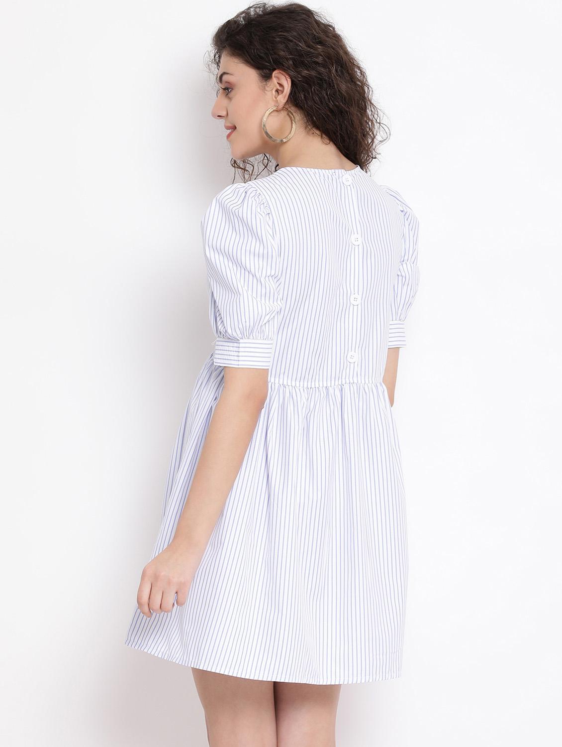 puff sleeves a-line dress - 17116386 - Zoom Image - 3