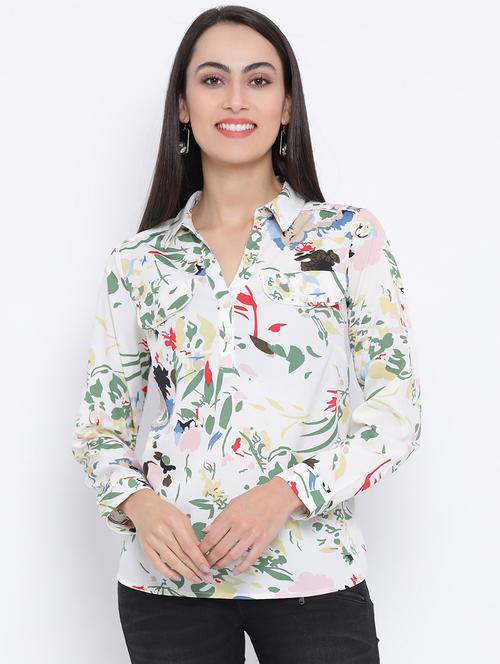 white polyester regular top - 17116398 - Standard Image - 1