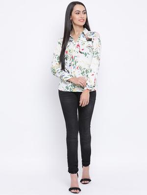 white polyester regular top - 17116398 - Standard Image - 4