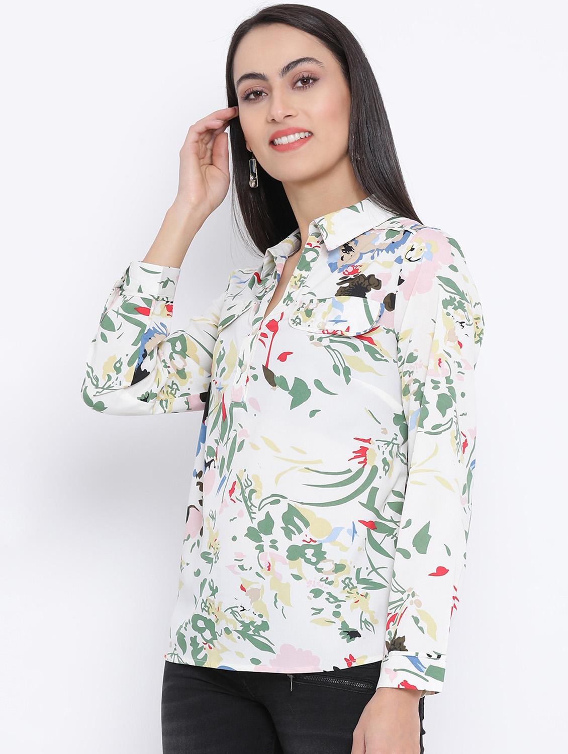 white polyester regular top - 17116398 - Zoom Image - 2
