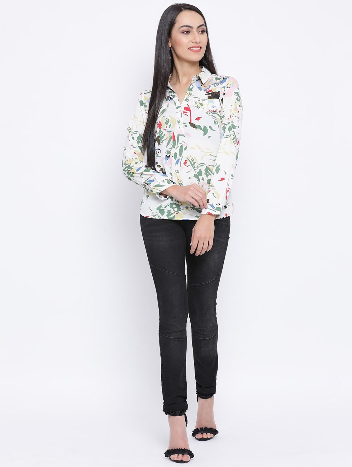 white polyester regular top - 17116398 - Zoom Image - 4