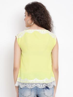 lace panel solid top - 17116439 - Standard Image - 3