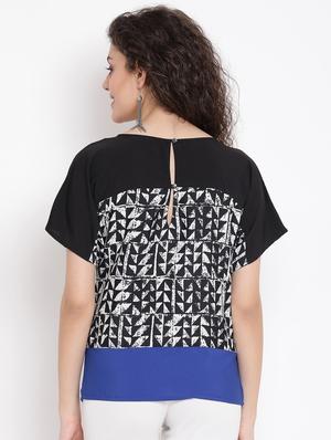 printed panel color block top - 17116441 - Standard Image - 3