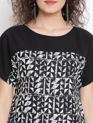 printed panel color block top - 17116441 - Standard Image - 5