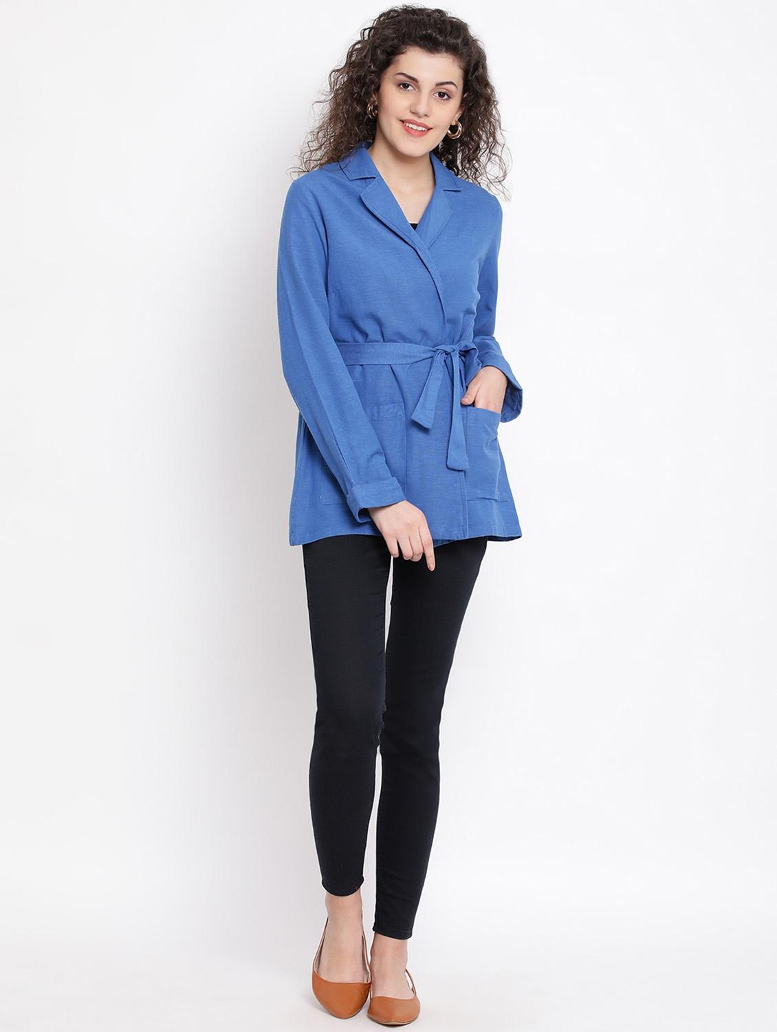 lapel neck solid summer jacket - 17116443 - Zoom Image - 4