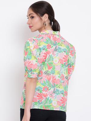 puff sleeves floral top - 17116445 - Standard Image - 3