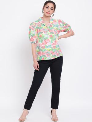 puff sleeves floral top - 17116445 - Standard Image - 4
