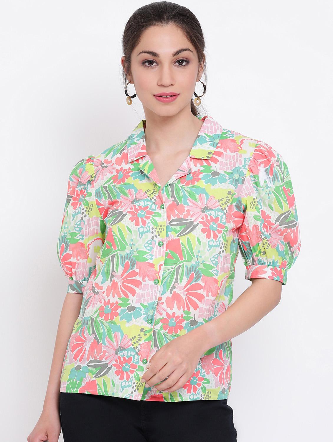 puff sleeves floral top - 17116445 - Zoom Image - 1