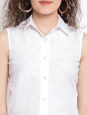 tie back cropped shirt - 17116446 - Standard Image - 5