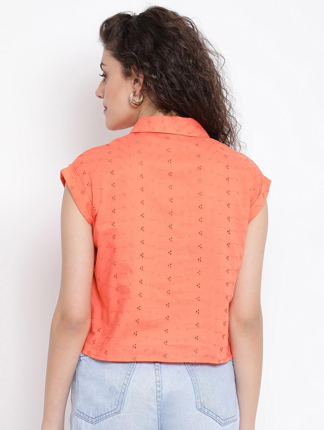 tie front schiffli shirt - 17116450 - Zoom Image - 3