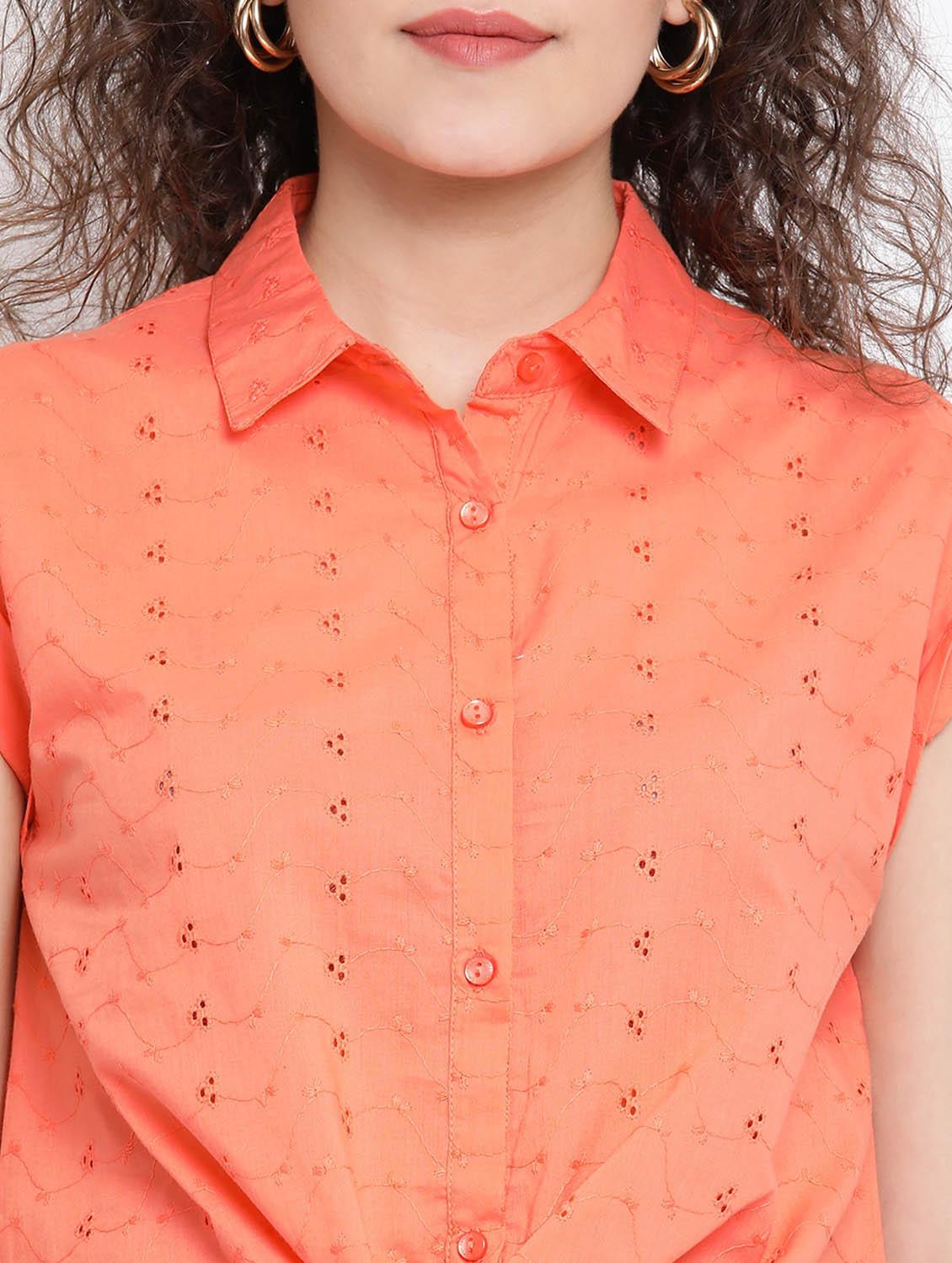 tie front schiffli shirt - 17116450 - Zoom Image - 5