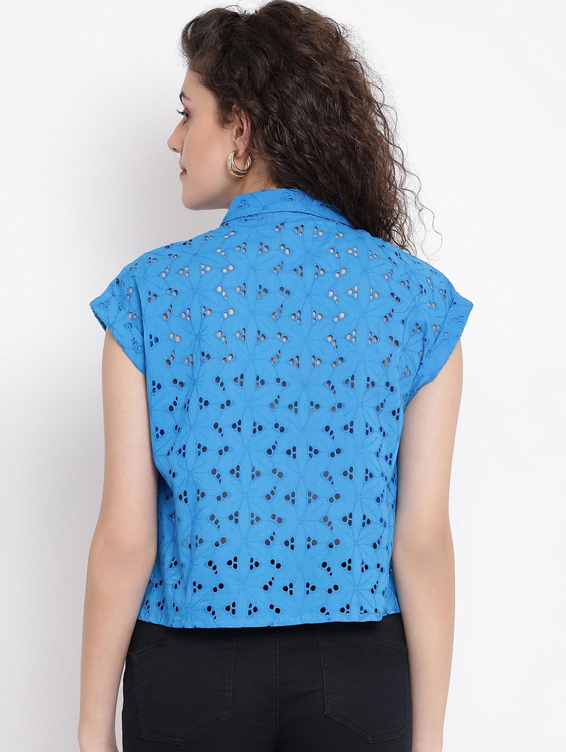 tie front schiffli shirt - 17116451 - Zoom Image - 3