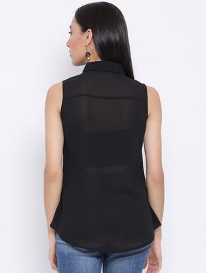 sleeveless sheer shirt - 17116454 - Standard Image - 3