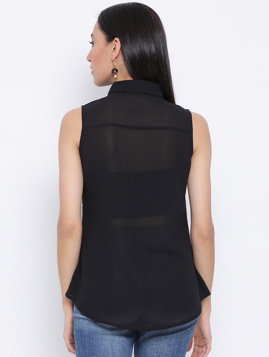 sleeveless sheer shirt - 17116454 - Zoom Image - 3