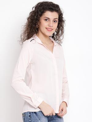 contrast piping solid shirt - 17116455 - Standard Image - 2