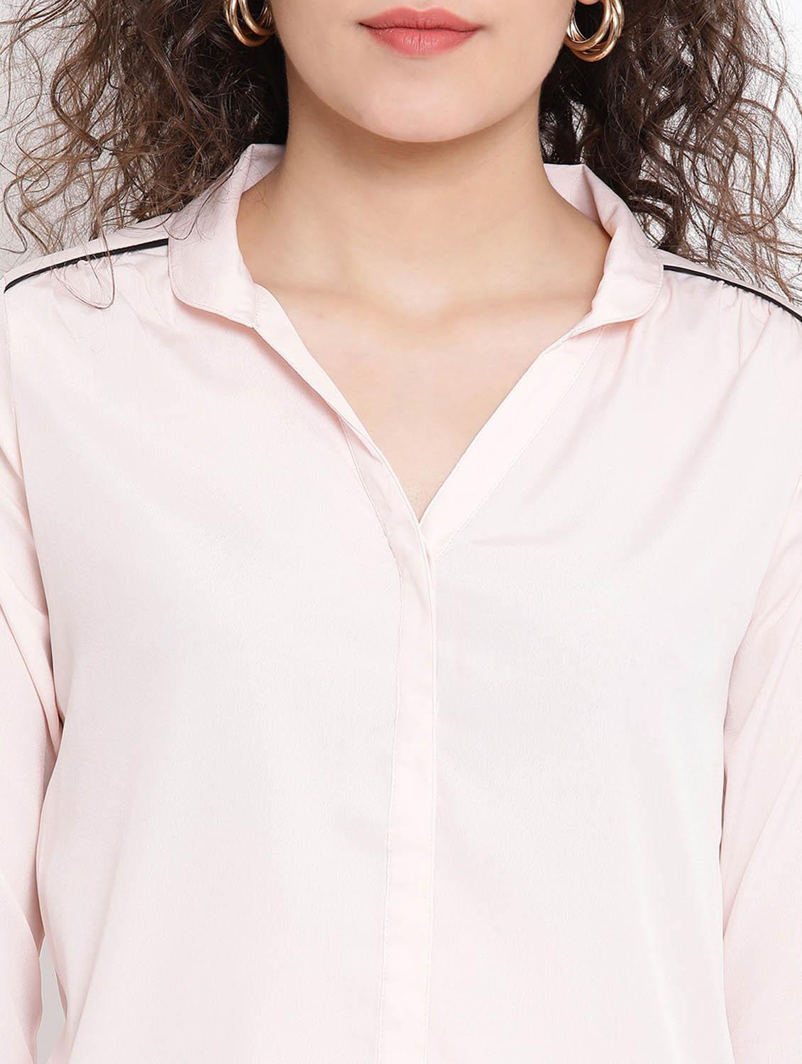 contrast piping solid shirt - 17116455 - Zoom Image - 5